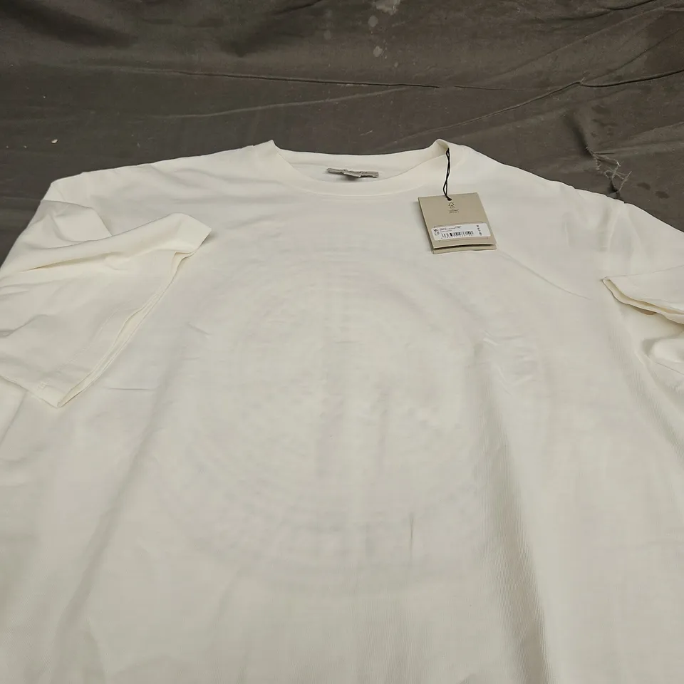 ALL SAINTS AMELIE CROCHET TEE IN WHITE - LARGE