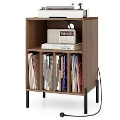 BOXED COSTWAY RECORD PLAYER STATION WITH CHARGING SHELF - (1 BOX)