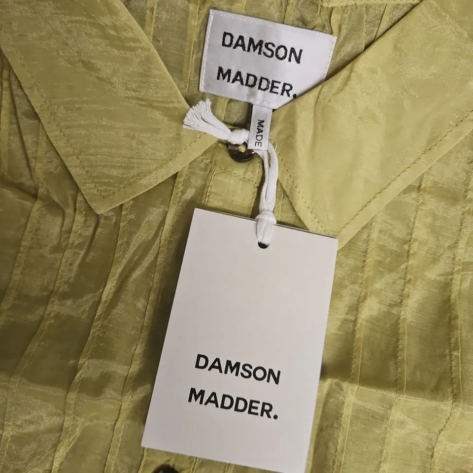 DAMSON MADDER WOMEN'S SHEER WENDY BLOUSE – GOLDEN LIME - SIZE 14