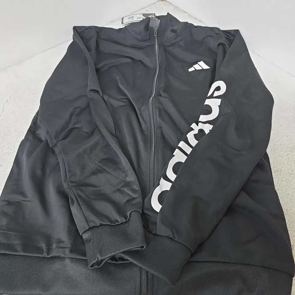 ADIDAS BLACK ZIP-FRONT JACKET – UK XL
