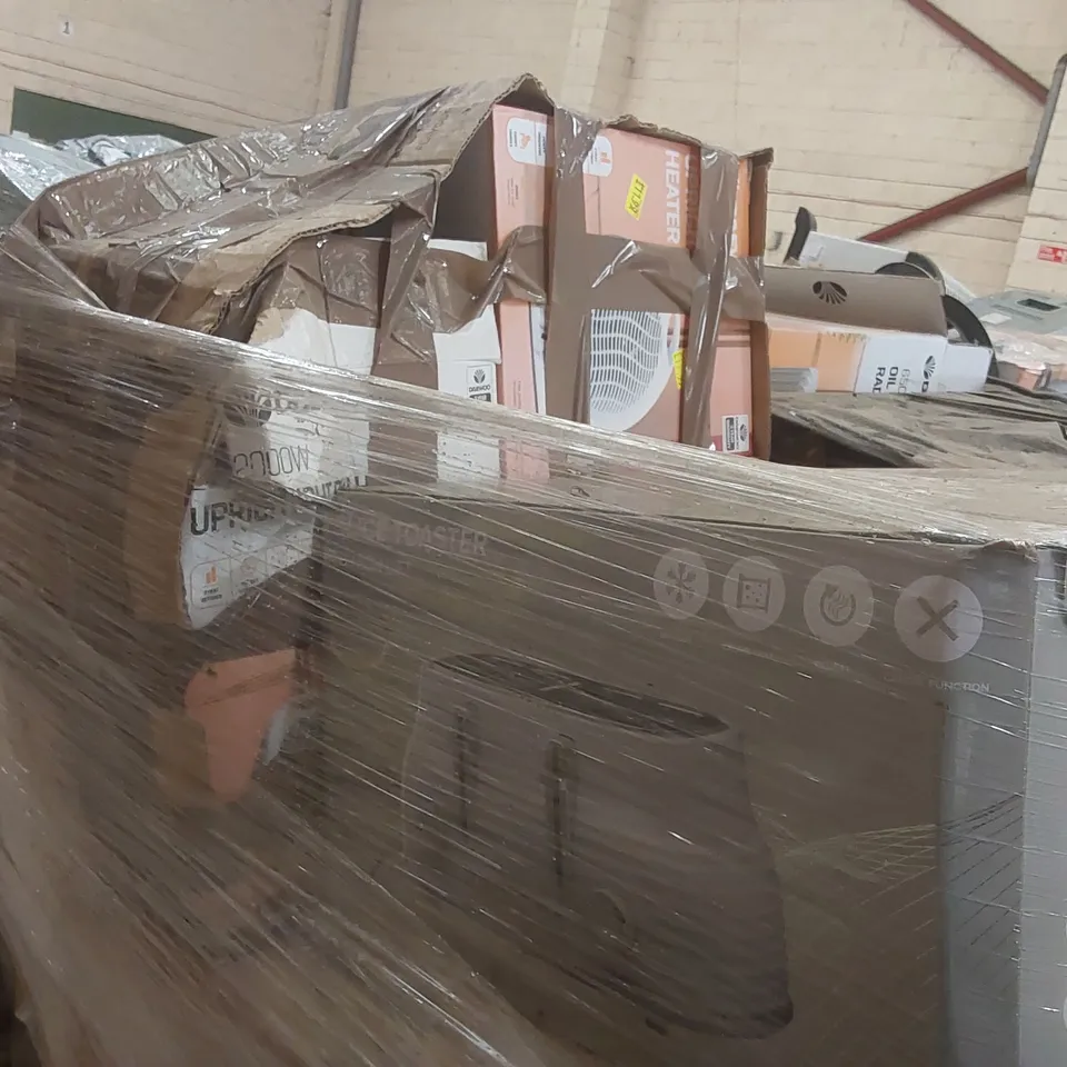PALLET CONTAINING A VERY LARGE QUANTITY OF ASSORTED ELECTRIC ITEMS INCLUDING: DAEWOO HEATERS, OIL FILLED RADIATOR, TOASTER ECT