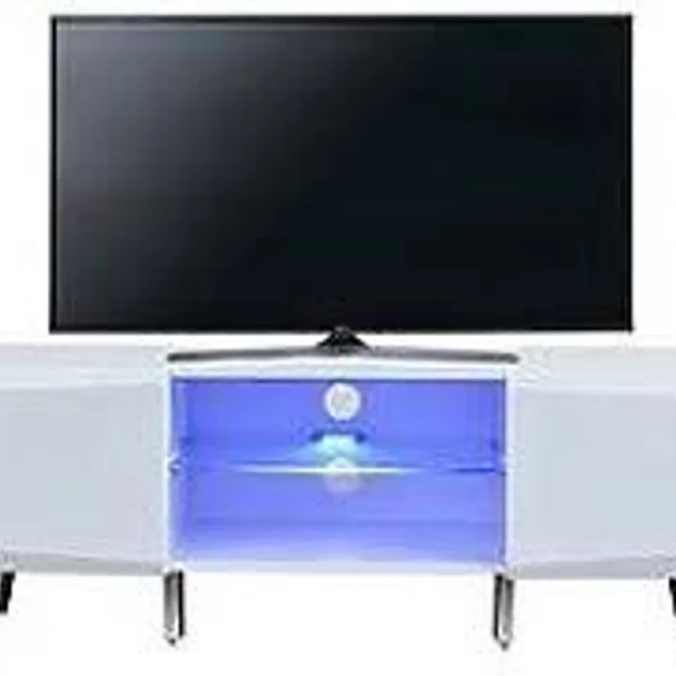 WHITE HIGH GLOSS XANDER TV STAND (1 BOX) (COLLECTION ONLY) RRP £209.99
