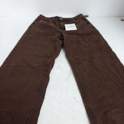 STRADIVARIUS BROWN JEANS TROUSERS – D92 STRAIGHT WIDE (SIZE 38) - USED