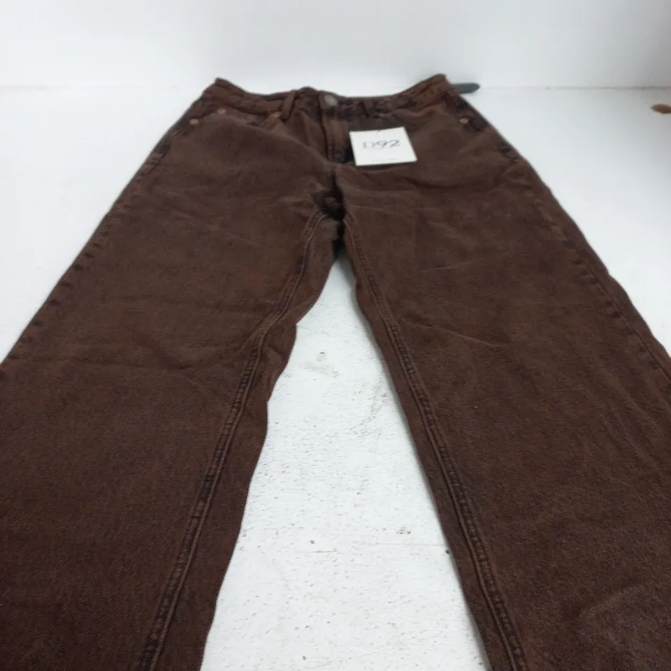 STRADIVARIUS BROWN JEANS TROUSERS – D92 STRAIGHT WIDE (SIZE 38) - USED
