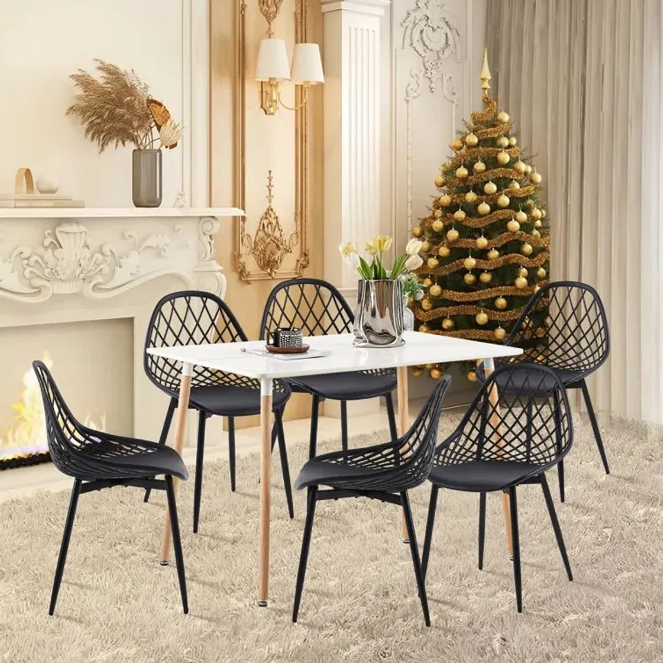 BOXED SET OF 6 CORRIGAN STUDIO FILSAIME DINING CHAIRS - BLACK (1 BOX)