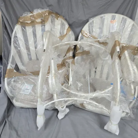 PAIR OF WHITE METAL GARDEN CHAIRS - COLLECTION ONLY