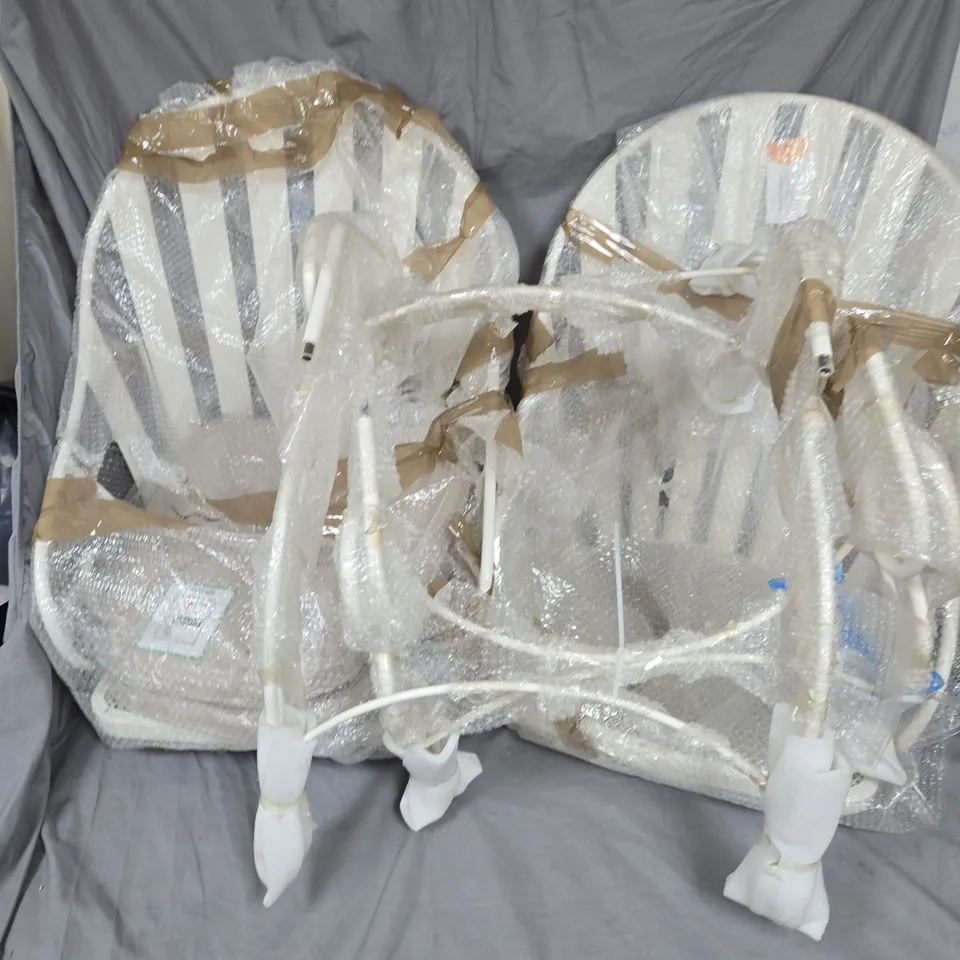 PAIR OF WHITE METAL GARDEN CHAIRS - COLLECTION ONLY