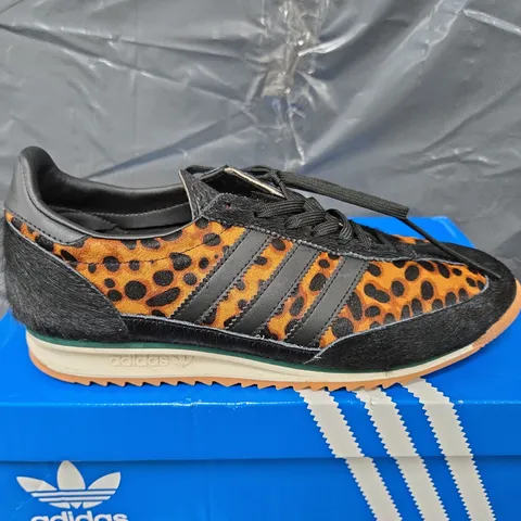 BOXED PAIR OF ADIDAS ORIGINALS SL 72 WOMENS TRAINERS IN ANIMAL PRINT MULTI - UK 7.5
