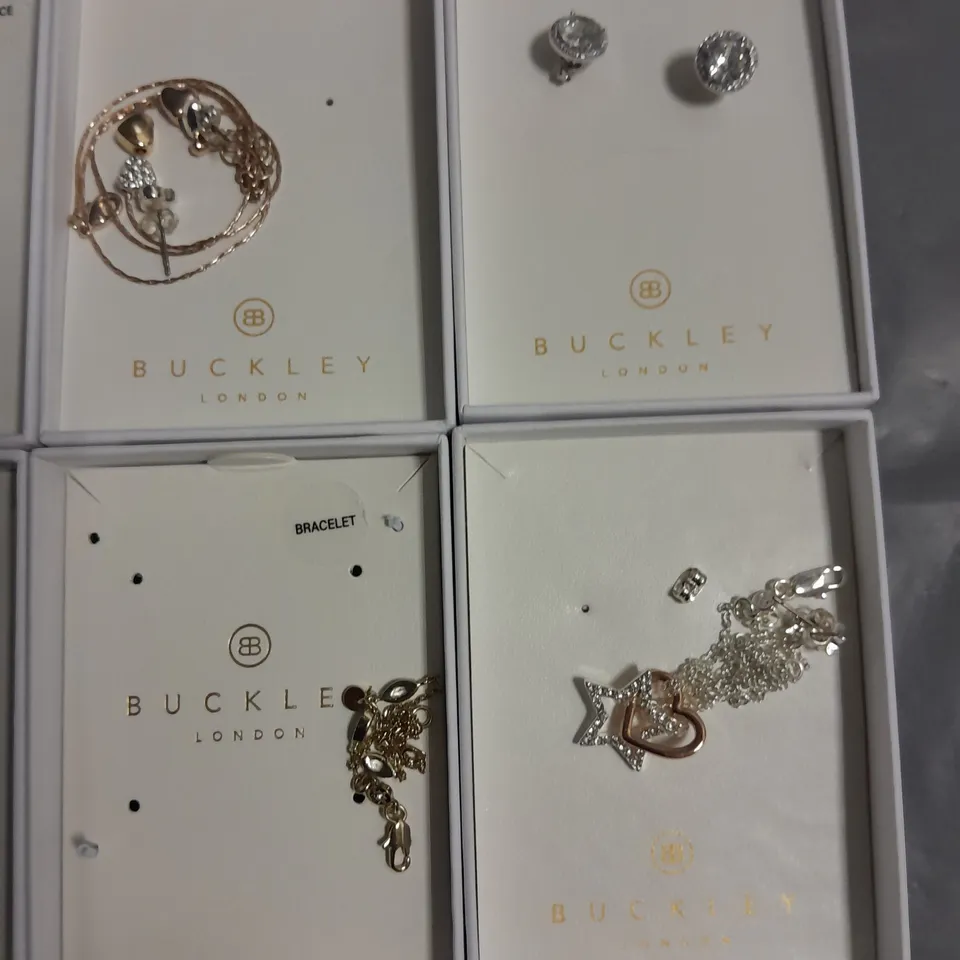 LOT OF 8 ASSORTED BOXED BUCKLEY LONDON JEWELLERY ITEMS