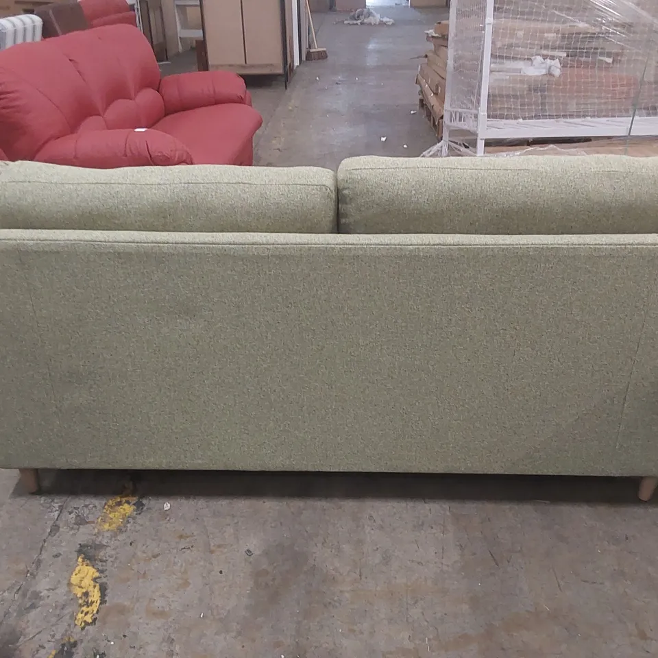 QUALITY DESIGNER ESPITIA 3 SEATER FABRIC UPHOLSTERED SOFA IN SAGE