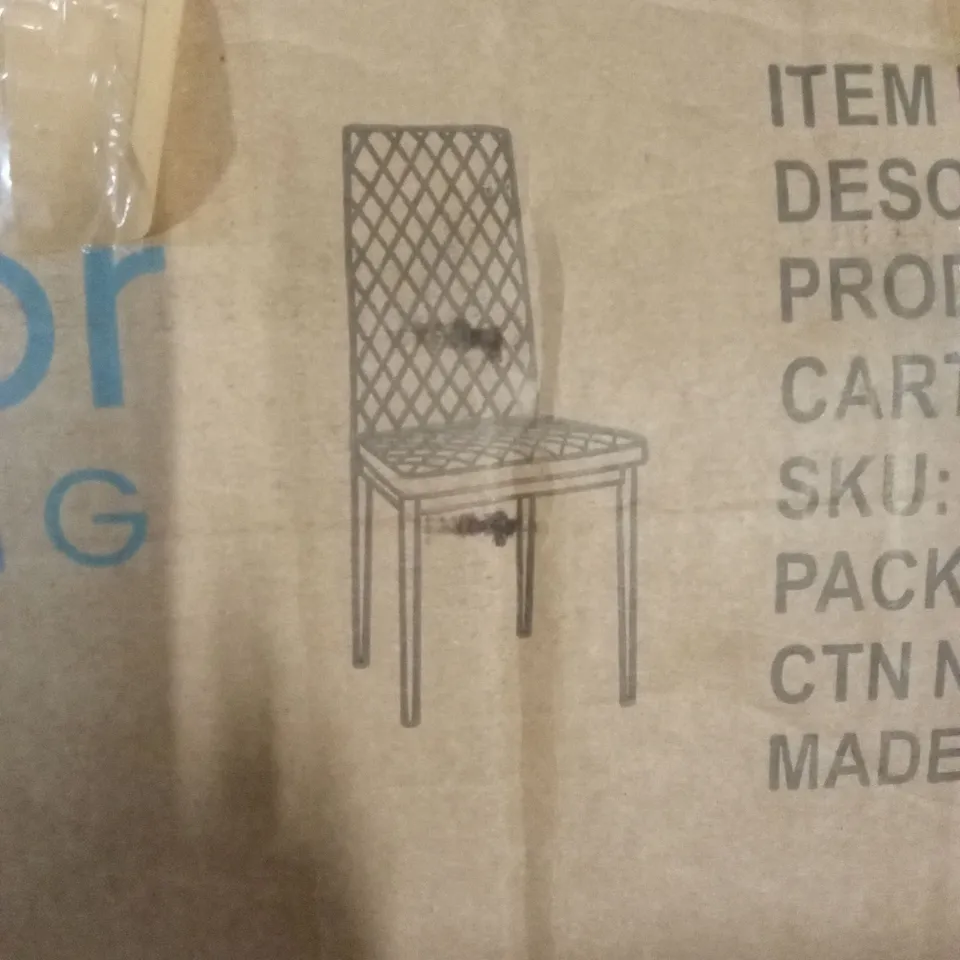 BOXED SET OF EMILY DIAMOND HIGH BACK CHAIRS (1 BOX)