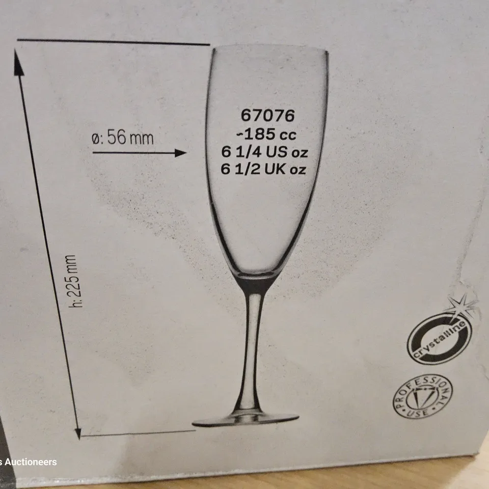 TWELVE NUDE GLASSWARE RESERVA CHAMPAGNE FLUTES 6.5oz. (2  BOXES )