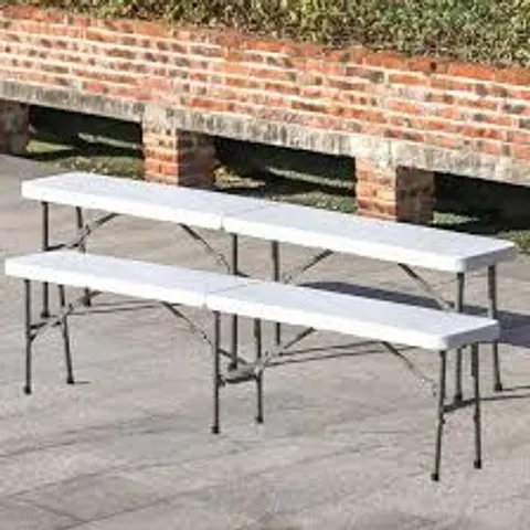 BOXED 6FT FOLDING BENCH SET WHITE