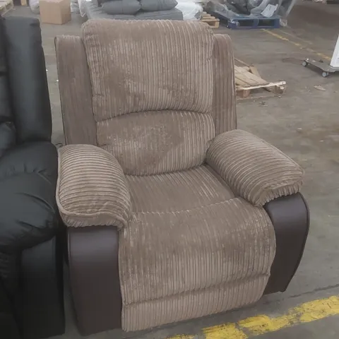 DESIGNER ELECTRIC RECLINER ARMCHAIR - BROWN