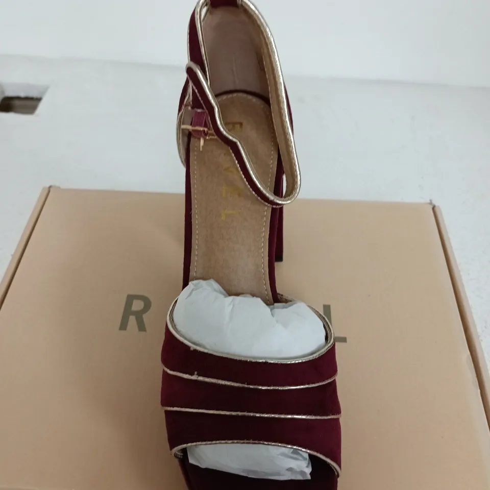 RAVEL ORNSAYU IN BURGUNDY/GOLD SIZE 6
