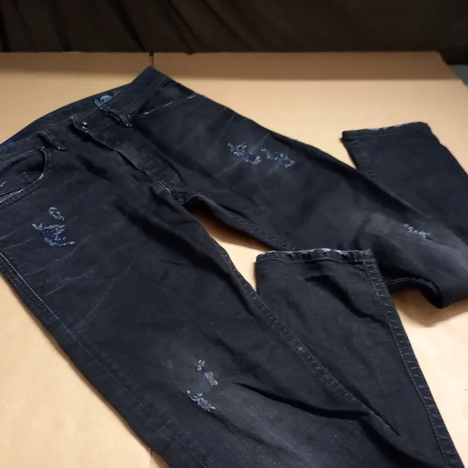 DIESEL THOMMER SLIM SKINNY JEANS IN BLACK - W30 L30