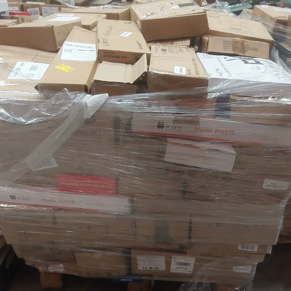 PALLET CONTAINING A VERY LARGE QUANTITY OF ASSORTED TV STANDS/MOUNTS ECT