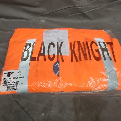 BAGGED BLACK KNIGHT TRISTAN FOUL WEATHER HIGH VISIBILITY WARNING JACKET IN ORANGE - 4XL