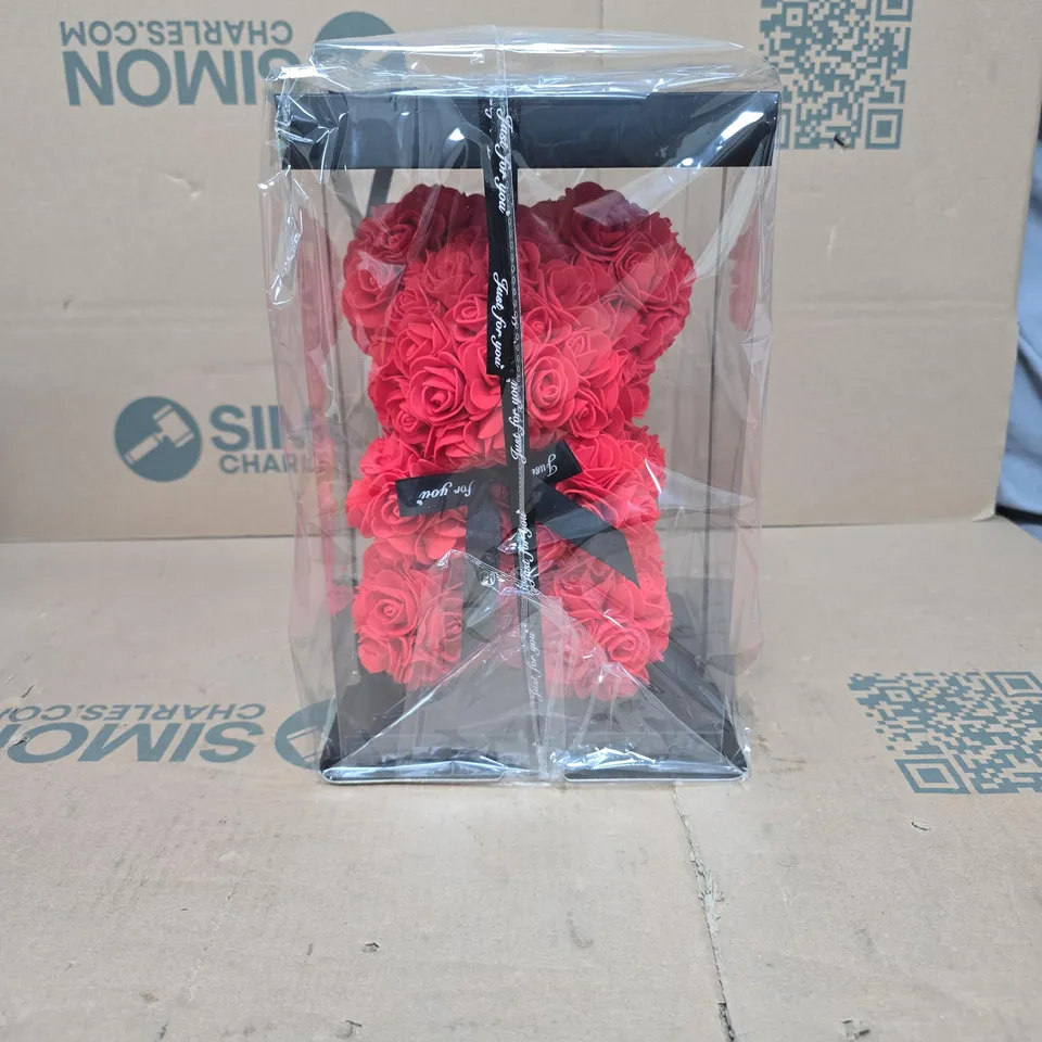 "JUST FOR YOU" ROSE TEDDY BEAR IN BOX
