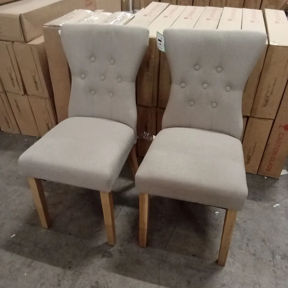 SET OF 2 FABRIC DINING CHAIRS