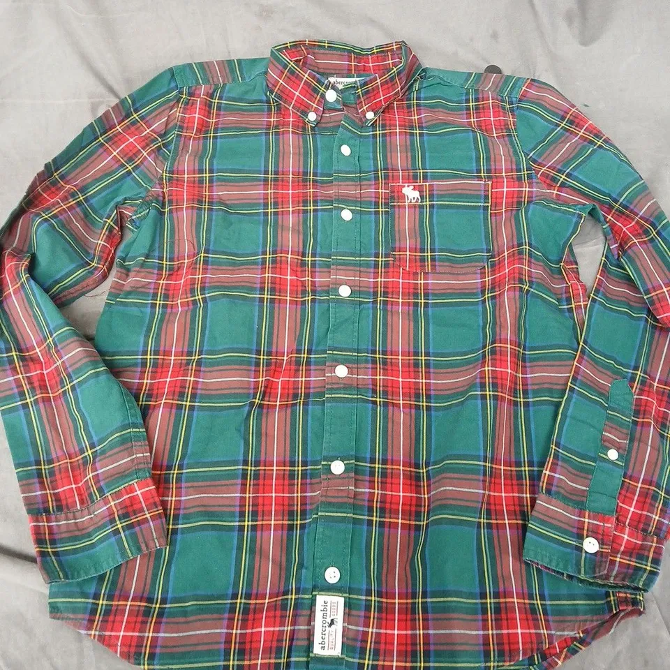 ABERCROMBIE KIDS BUTTON SHIRT IN GREEN MULTI - 15/16
