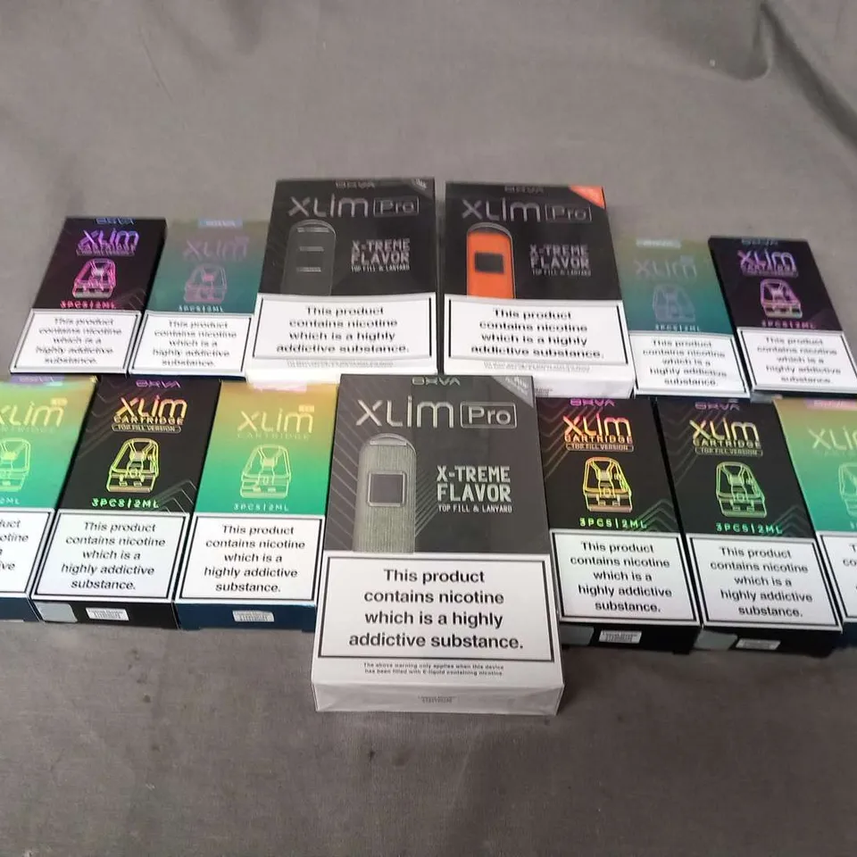 APPROXIMATELY 13 ASSORTED OXVA XLIM VAPING PRODUCTS