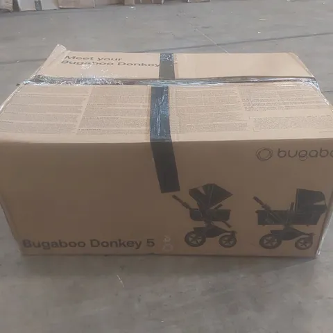 BOXED BUGABOO DONKEY 5 STROLLER - INCOMPLETE (BOX 1 OF 2 ONLY, BOX 2 OF 2 MISSING)