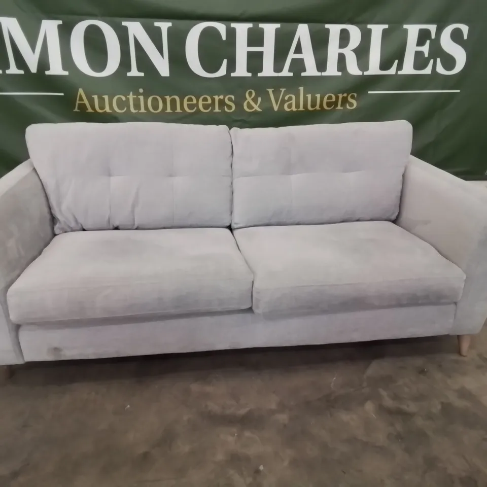 QUALITY BRITISH DESIGNER LOUNGE Co. HOLLY THREE SEATER SOFA GREY PLUSH FABRIC 