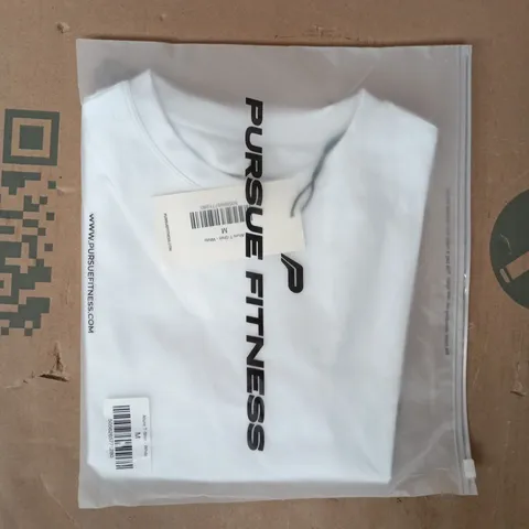 BAGGED PURSUE FITNESS ALLURE T-SHIRT IN WHITE SIZE MEDIUM