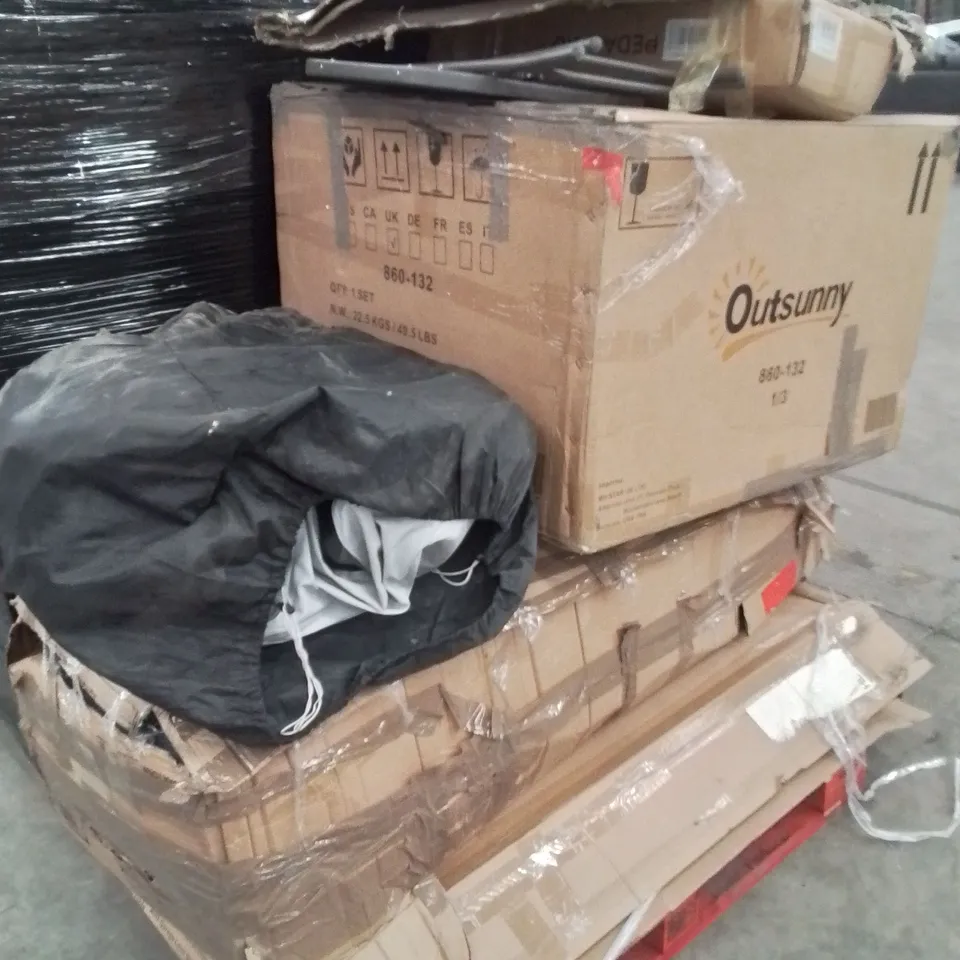 PALLET CONTAINING VARIOUS ASSORTED INCOMPLETE FURNITURE PARTS AND OTHER HOUSEHOLD ITEMS 