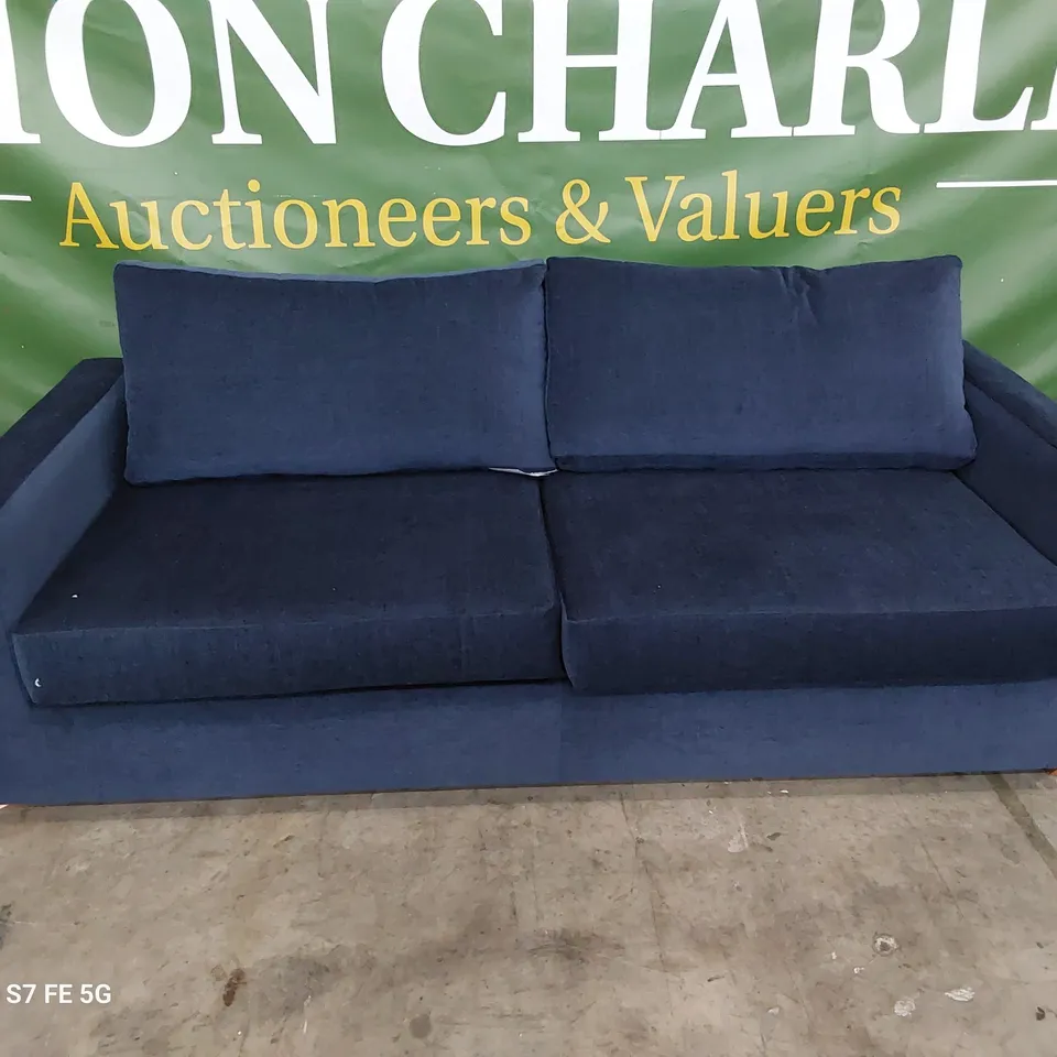 DESIGNER SOMERTON 3.5 SEATER METAL ACTION SOFABED RIBBON PLUSH FABRIC 