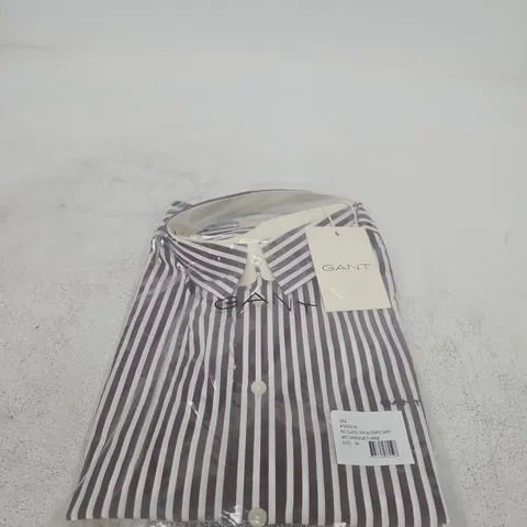 GANT REG CLASSIC POPLIN STRIPED SHIRT – DARKENED WINE, EU SIZE 40