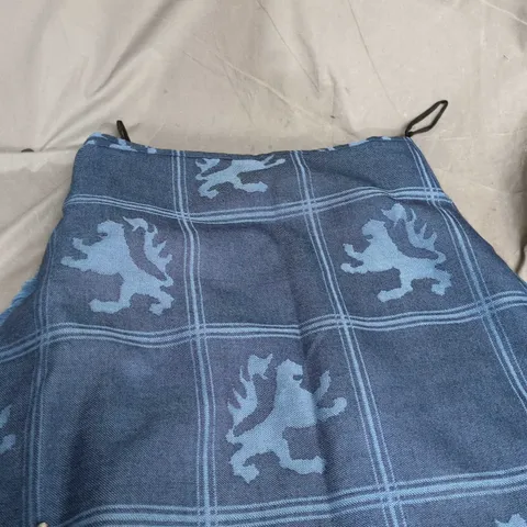 EDGAR OF SCOTLAND BLUE WOOL KILT – 100% PURE NEW WOOL, MADE IN SCOTLAND - SIZE UNSPECIFIED 