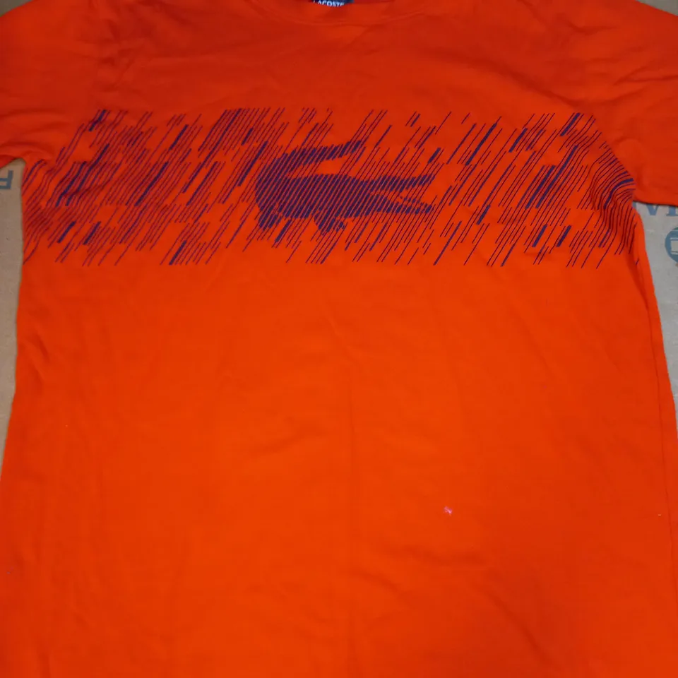 LACOSTE SPORT T-SHIRT IN ORANGE SIZE 164CM