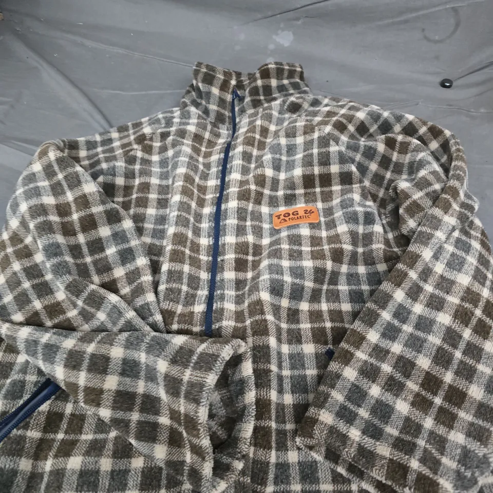 TOG 24 POLARTEC FLEECE JACKET – PLAID, ZIP FRONT - SIZE UNSPECIFIED 
