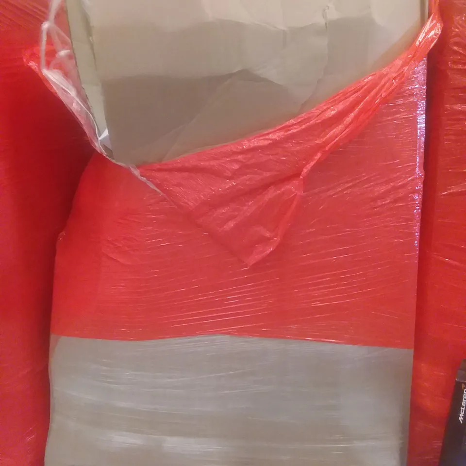 PALLET OF ASSORTED ITEMS INCLUDING FOLDING WAGON, PORTABLE MASSAGE CUSHION, SUITCASE, WIRE BACK NOTEBOOKS