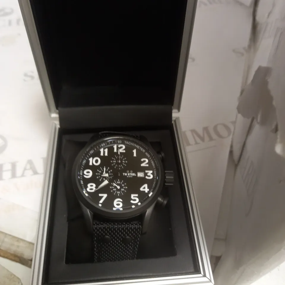 BLACK TW STEEL WATCH