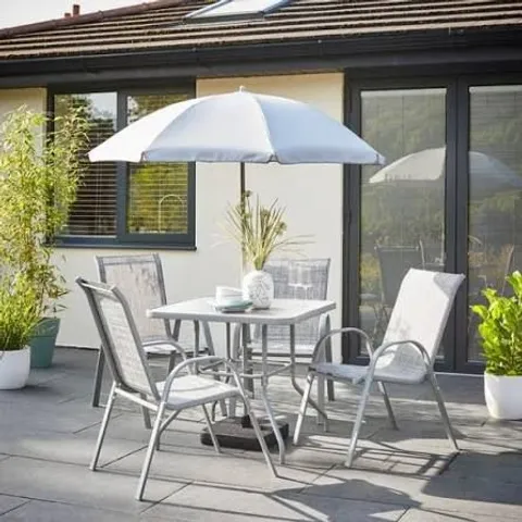 BOXED 6 PIECE METAL GARDEN DINING SET (1 BOX)