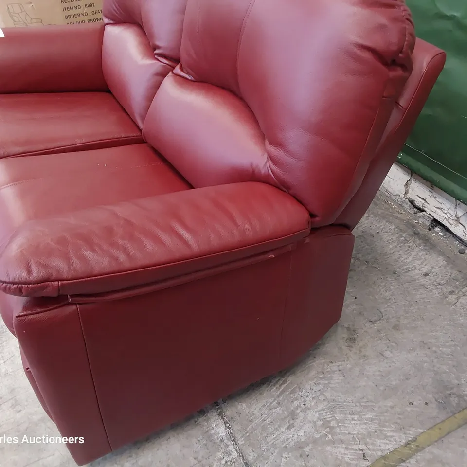 QUALITY BRITISH DESIGNER G PLAN CHLOE SMALL TWO SEATER SOFA CAPRI CLARET LEATHER 