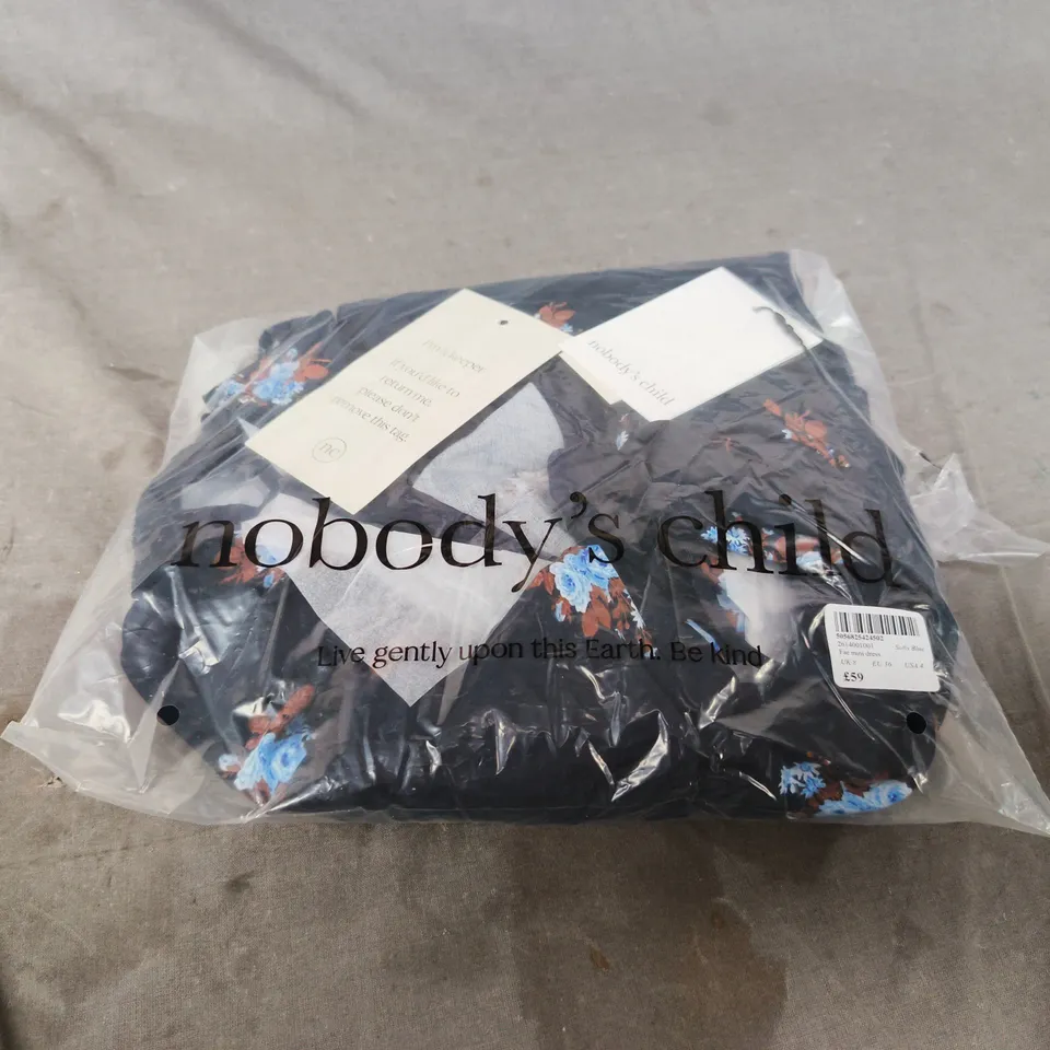 NOBODY'S CHILD FAE MINI DRESS – SOFT BLUE, UK 8 