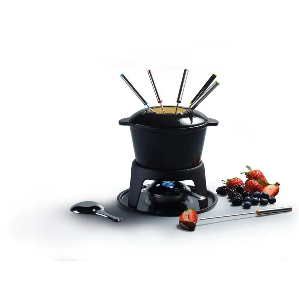 BOXED MASTER CLASS 4 L CAST IRON FONDUE SET 
