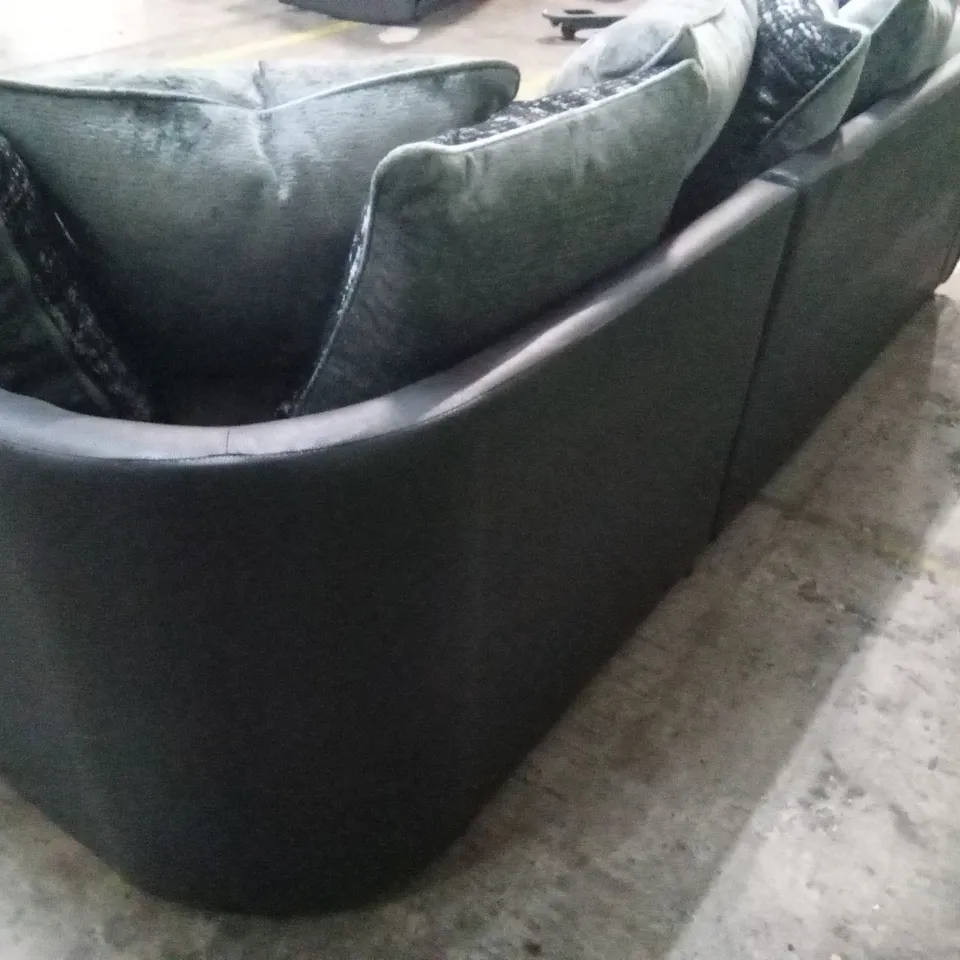 LANA FABRIC AND FAUX LEATHER CORNER GROUP SOFA RRP £1109