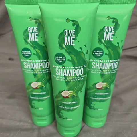 3 X 300ML GIVE ME ALOE VERA/COCONUT OIL SHAMPOO