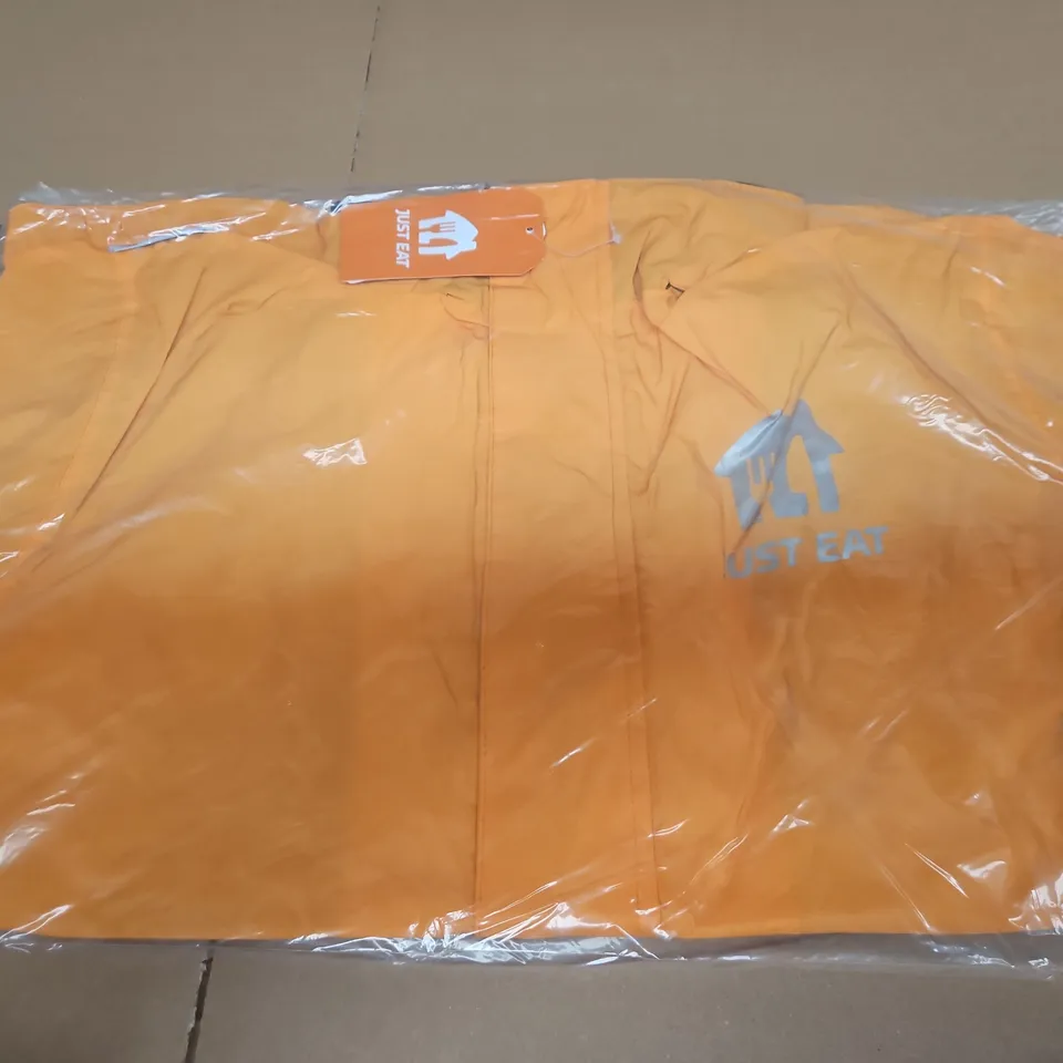 JUST EAT WATERPROOF WINDPROOF FOOD DELIVERY TAKEAWAY HOODED JACKET SIZE S