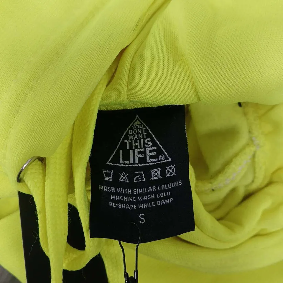 YOU DON'T WANT THIS LIFE LIMITED EDITION REDLINE HOODIE – NEON YELLOW, SIZE S