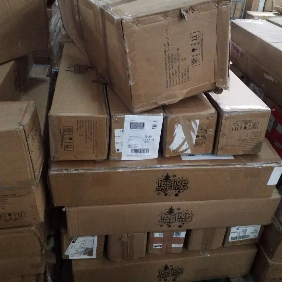 PALLET CONTAINING APPROXIMATELY 29 ASSORTED FESTIVE CHRISTMAS TREES 