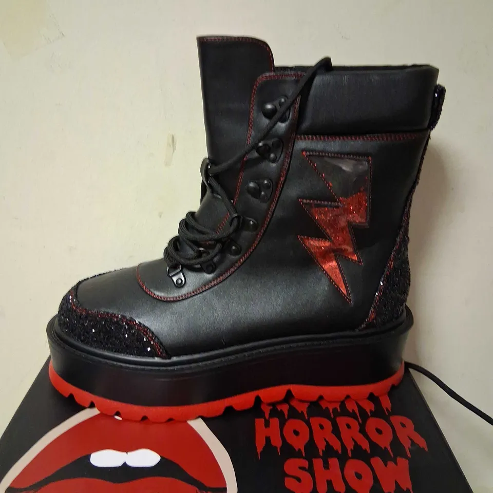 BRAND NEW BOXED RICHARD O'BRIEN'S ROCKY HORROR SHOW X KOI THE TIME WARP PLATFORM BOOTS SIZE 10