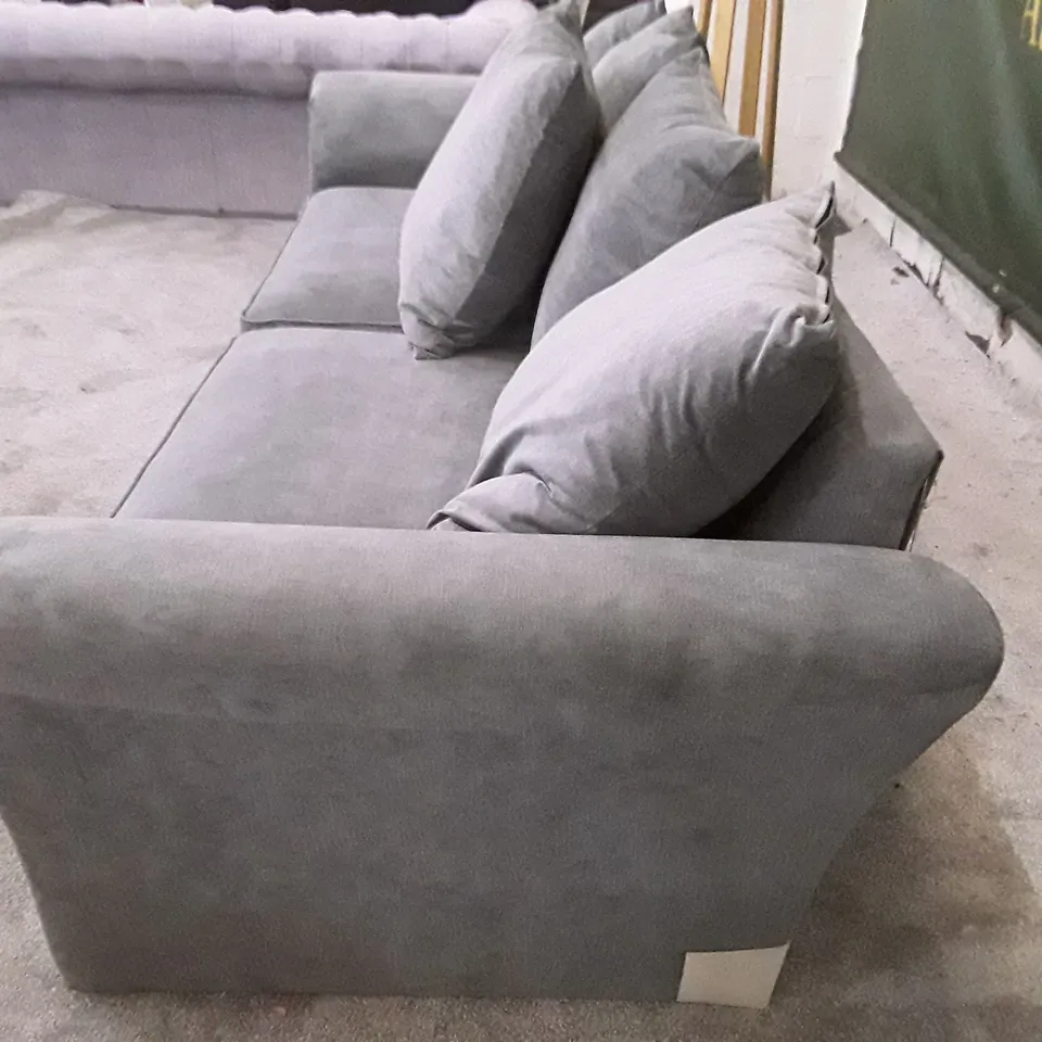 QUALITY DESIGNER DUTY 4 SEATER SOFA - GREY FABRIC (2PCS)