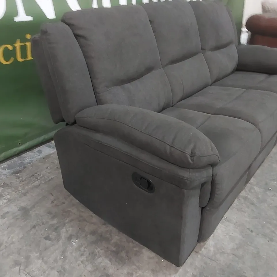 QUALITY DESIGNER ALBION FABRIC 3 SEATER MANUAL RECLINER SOFA
