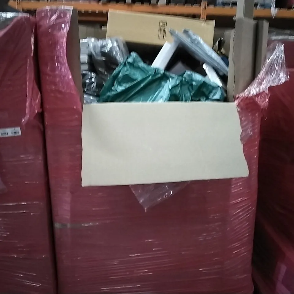 PALLET OF HOUSEHOLD ITEMS TO INCLUDE FOAM ROLLERS, PUSH UP BOARDS PET BAGS ECT